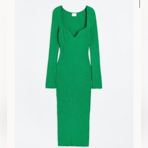 COPY - H&M green ribbed knit dress